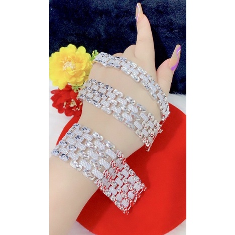 Lắc tay nữ mạ bạch kim đính xoàn cao cấp mẫu mới về