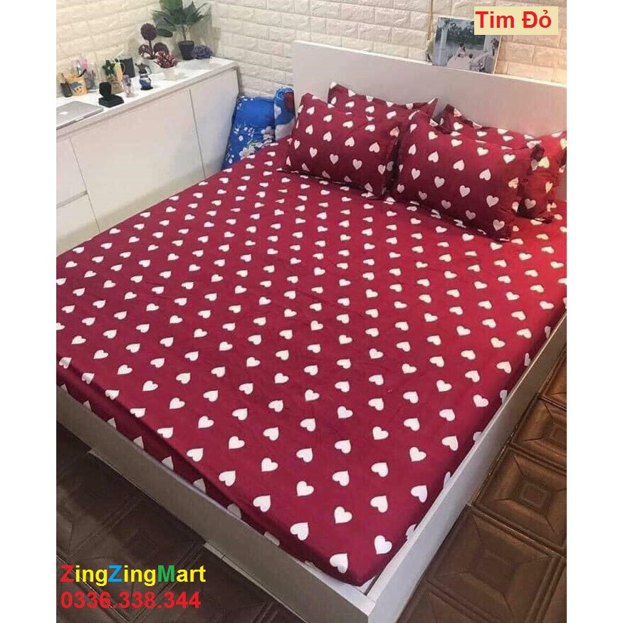 [SALE KHỦNG] Ga Chun Và 2 Vỏ Gối Nằm M2 Poly Cotton mẫu KẺ ĐEN (Ghi chú khi chọn mẫu)