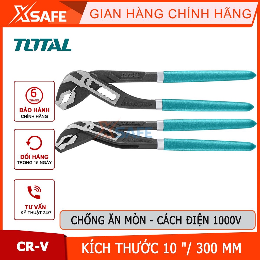 Kềm mỏ quạ công nghiệp Total THT281202, 12inch(30cm) thép cr-v cao cấp, 7 nấc mở tiện lợi, mở tối đa 5cm - [CHÍNH HÃNG]