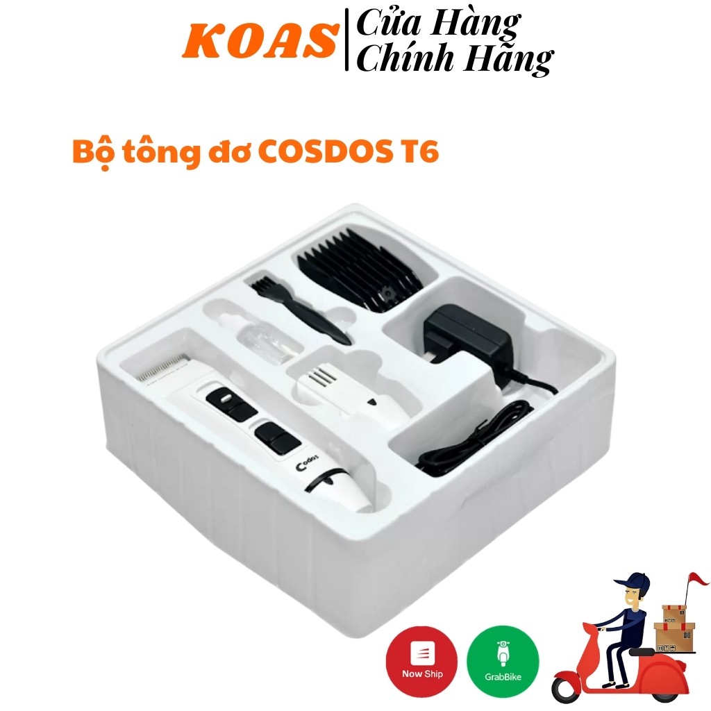 Tông Đơ Cắt Tóc Cosdos T6 Hàn Quốc Máy Khỏe Lưỡi Thép Chống Gỉ