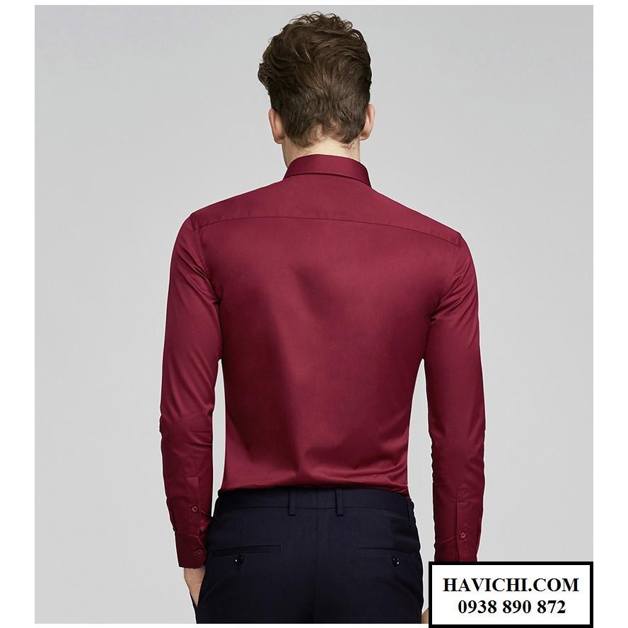 Áo sơ mi nam đỏ 💚𝗙𝗥𝗘𝗘𝗦𝗛𝗜𝗣💚 - Sơ mi nam đỏ sang trọng, vải mềm mịn, thoáng mát, dễ ủi | BigBuy360 - bigbuy360.vn