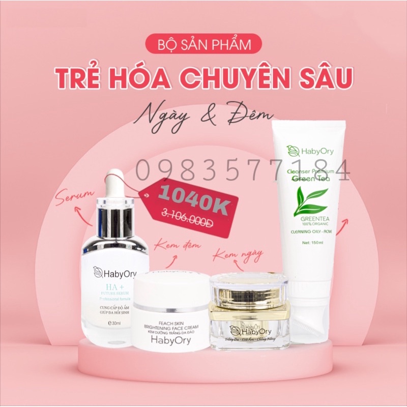 Bộ sản phẩm dưỡng da chuyên sâu ngày và đêm HabyOry