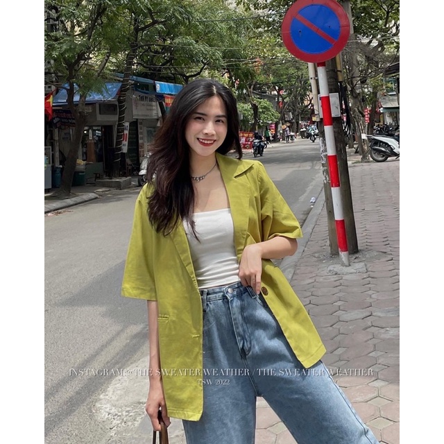 Áo vest đũi linen cộc tay oversize the.sweaterweather TSW (ảnh thật) | BigBuy360 - bigbuy360.vn