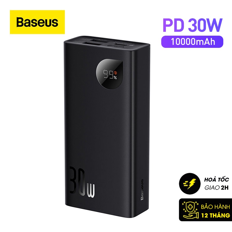 Pin Sạc Dự Phòng Sạc Nhanh Baseus Adaman2 Digital Display Fast Charge Power Bank 10000mAh 30W