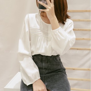 ÁO SƠ MI NỮ CỔ TRÒN DÁNG RỘNG - ATD118