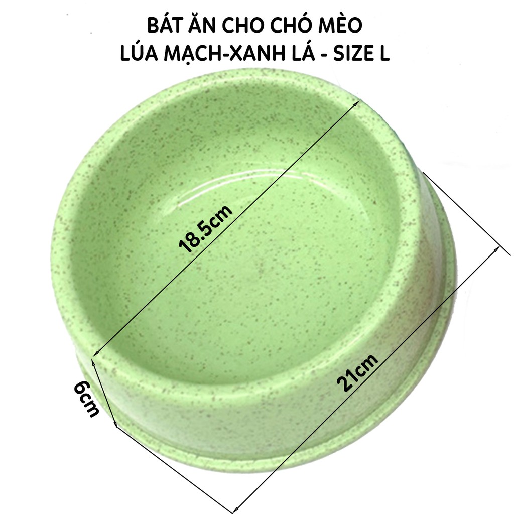 Bát Ăn Cho Chó Mèo bằng nhựa dày họa tiết lúa mạch, màu Hồng Xanh Dương, Xanh Lá, cỡ nhỏ size S cỡ to Size L