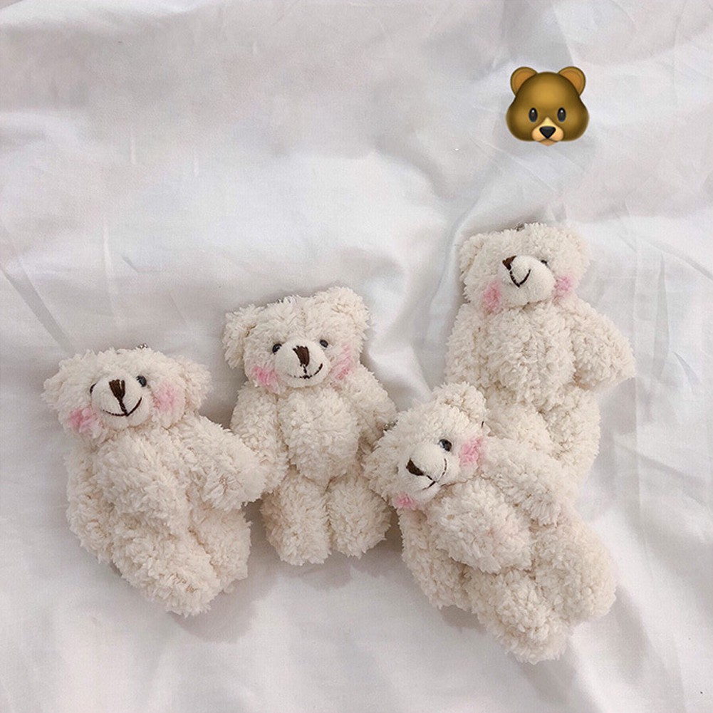 Móc Khóa Gấu Nhồi Bông Màu Trắng Dễ Thương