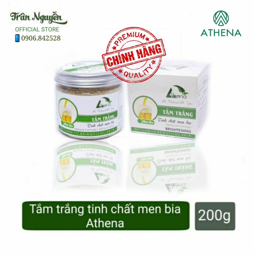 Tắm trắng tinh chất men bia Athena 200g