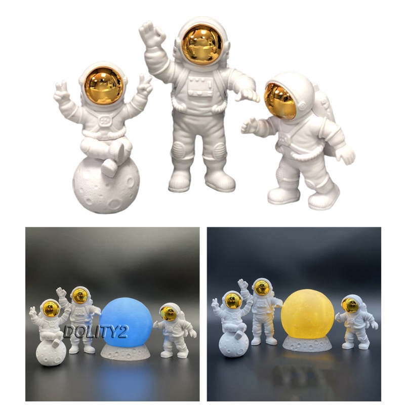 Modern Astronaut Figurines Spaceman Statue Handmade Shelf Collectible Decor