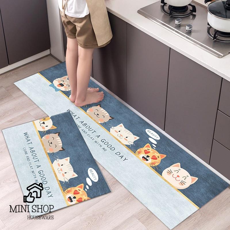 (1Tấm 40 x120Cm) Tấm Thảm Lau Chân Nhà Bếp Dài Chống Trượt Thấm Nước Cao Cấp