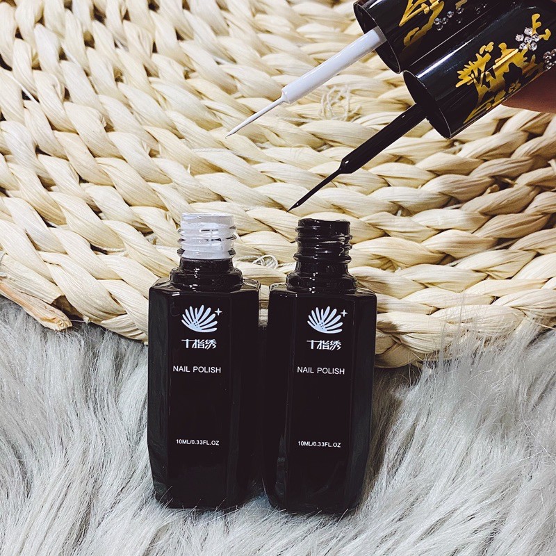 Gel Vẽ Nét Hoa Mai Cao Cấp - gel vẽ nét mảnh chai 12ml Đen/Trắng