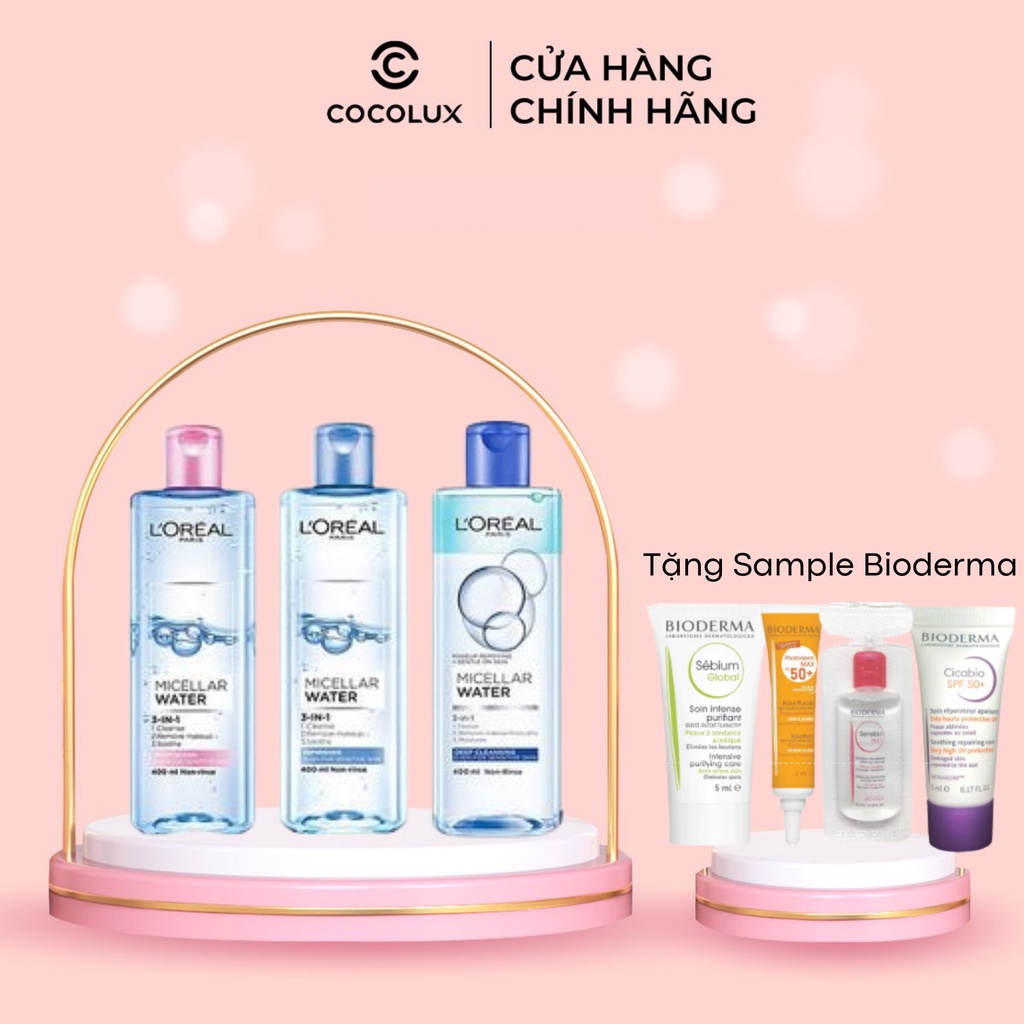 Nước tẩy trang Loreal [Coco Shop] L'Oreal Paris 3in1 Micellar Water