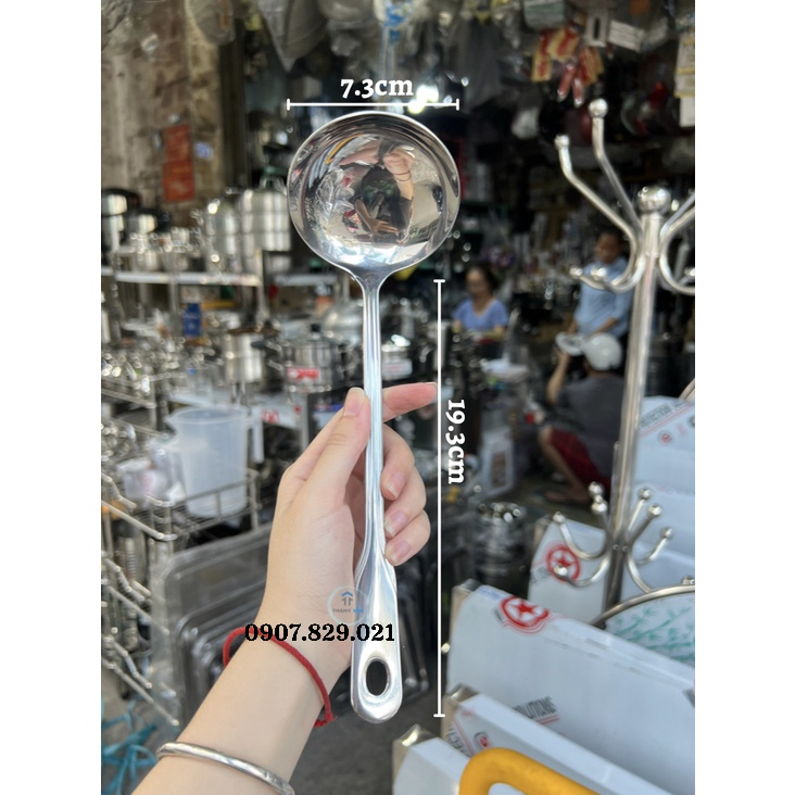 Vá, Muôi Múc Canh REHANG cao cấp Cán INOX Trơn