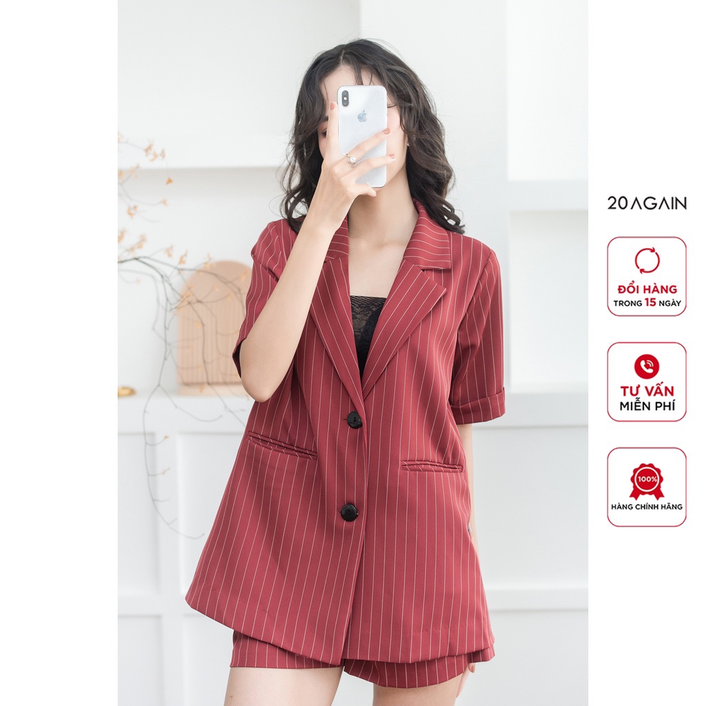 Áo blazer cổ bẻ ve 20Again, thiết kế độc đáo, sành điệu ABA2420 | WebRaoVat - webraovat.net.vn