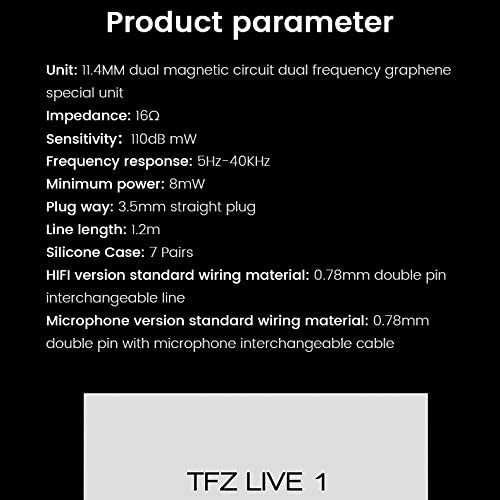 [MÃ XUANT50 GIẢM 50K] Tai nghe TFZ Live 1 - Hàng chính hãng | Driver Graphene 11,4mm, 5Hz-40kHz, Có Mic thoại, Âm thanh