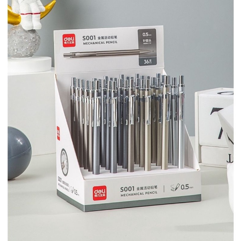 Bút chì kim học sinh Bút chì kim bấm vỏ kim loại ngòi 0.5/0.7mm kèm đầu tẩy ShopMaeum610