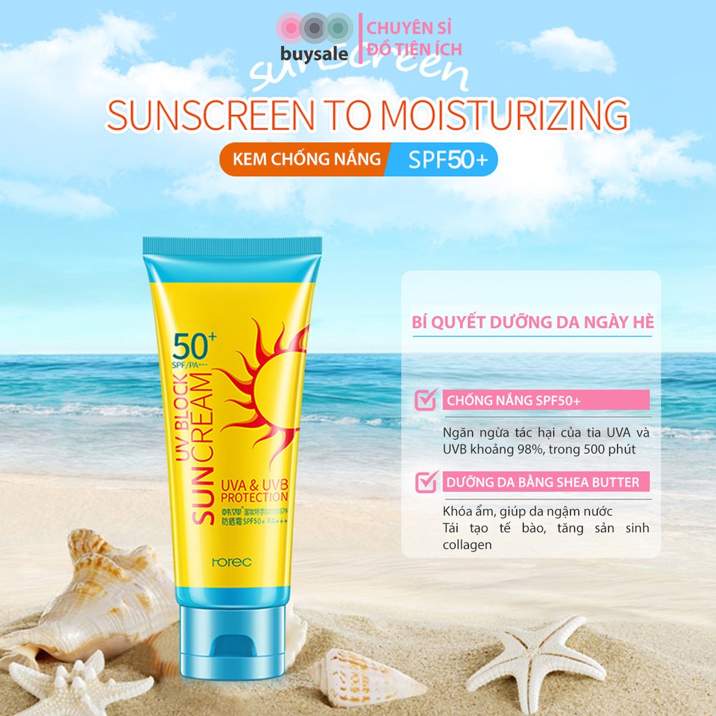 Kem chống nắng SPF50+/PA+++ bảo vệ da, ngăn ngừa lão hóa da - buysale - MP008