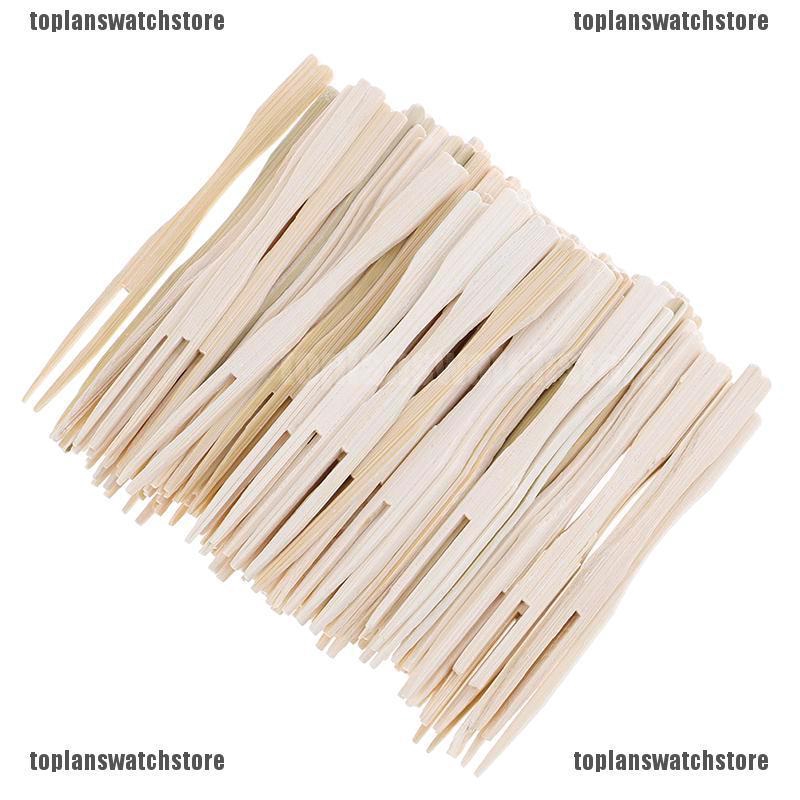 Set 100 Nĩa Tre 9cm Xiên Trái Cây / bbq Tiện Dụng