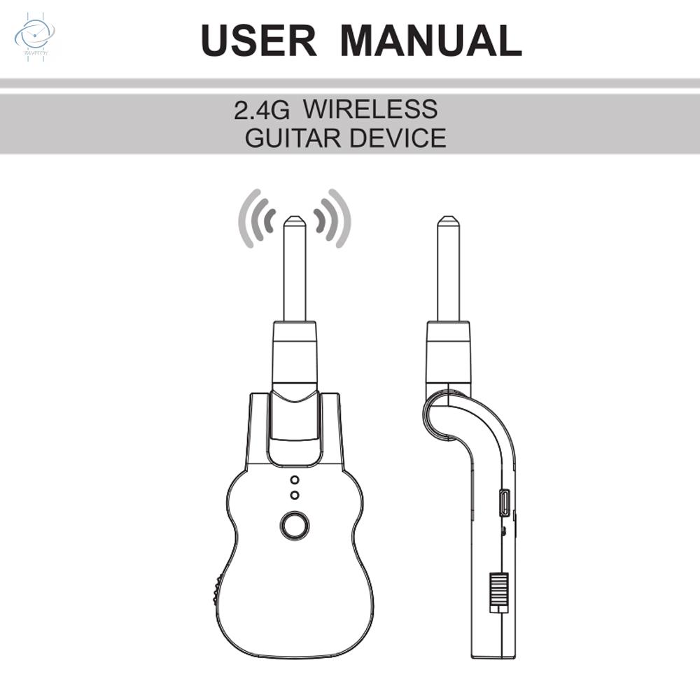 ♫2.4G UHF Wireless Audio Transmitter and Receiver System USB Rechargeable Pick Up for Electric Guitar Bass Musical Instrument Accessory