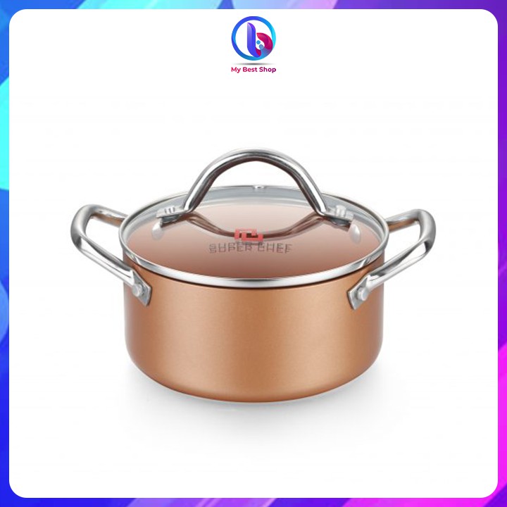 Nồi tròn nắp kính đáy từ SUPER CHEF - 16, 20, 22, 24, 26cm