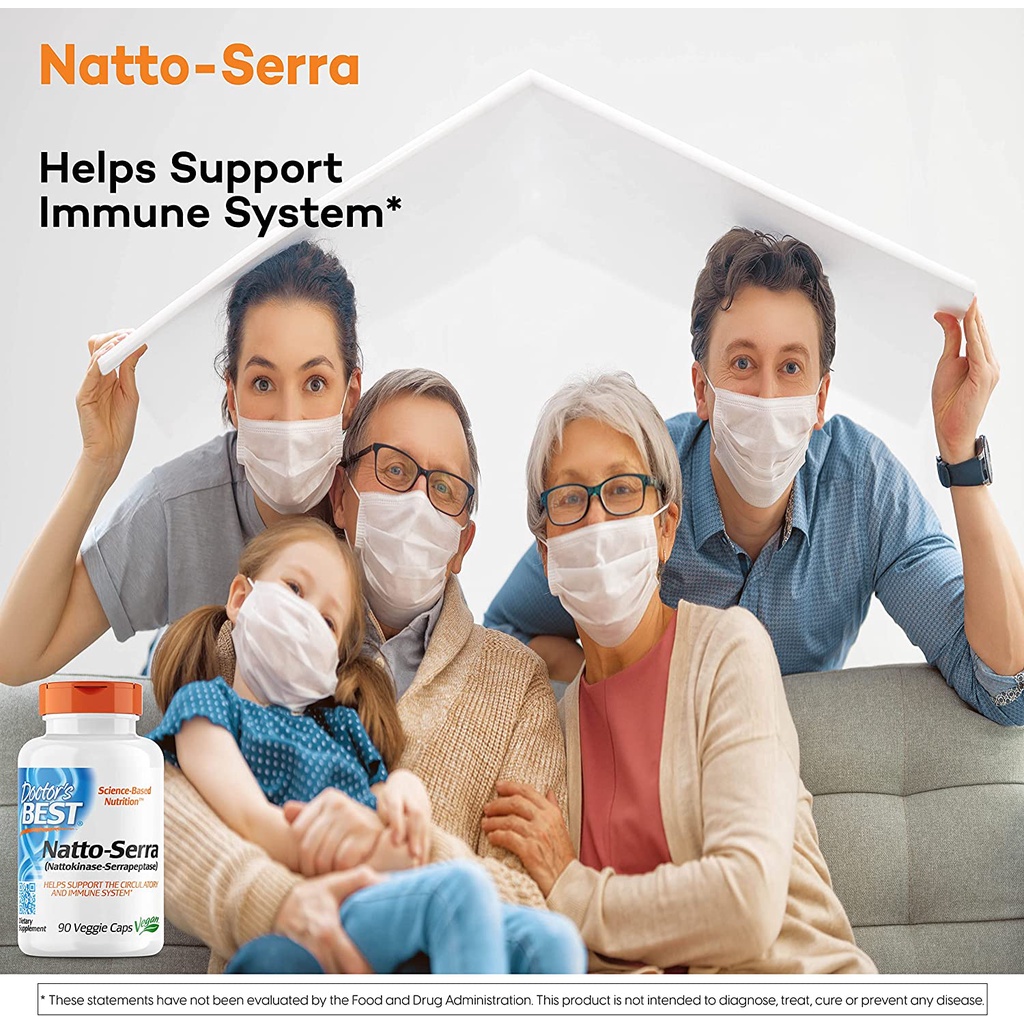 Viên Enzyme Serrapeptase + Nattokinase 90 Viên - Serra Natto - Ngừa Đột Quỵ - Tan Cục Máu Đông