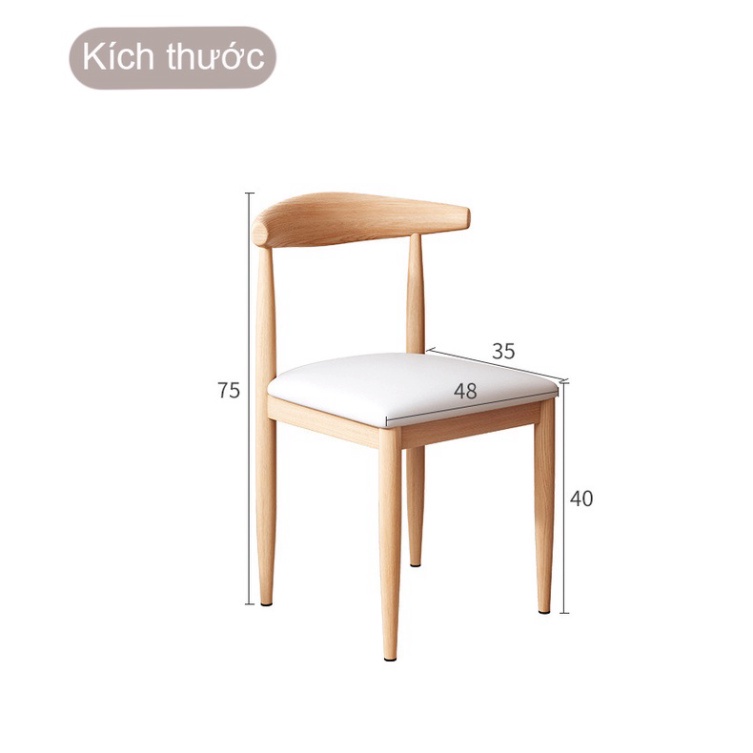 Ghế bàn trang điểm, ghế tựa lưng khung kim loại thích hợp với mọi loại bàn trang điểm, hiện đại, tinh tế