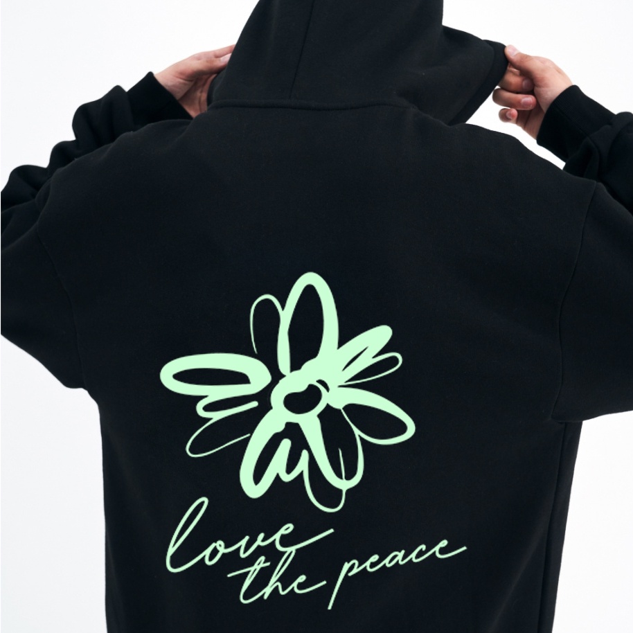 Áo khoác hoodie zip hoa cúc mực DẠ QUANG phát sáng trong đêm MVR - Áo Khoác Chống Nắng Có Dây Kéo LocalBrand MVR25022109