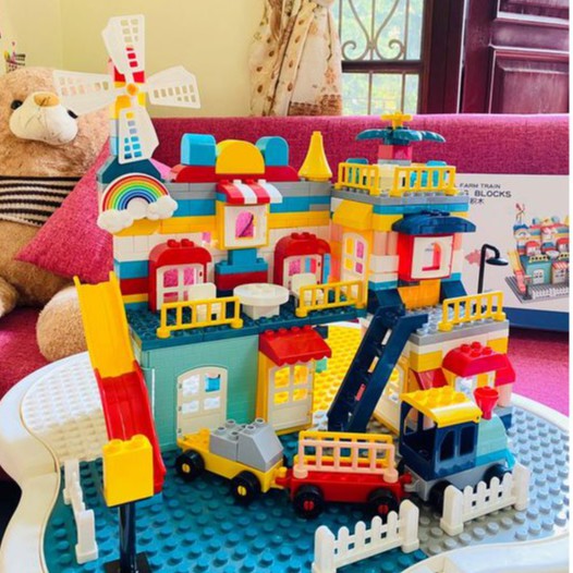 [Mã LIFETOYS1 giảm 30K đơn 99K] Bộ đồ chơi lego Duplo NGÔI NHÀ TRÊN MÂY 265 chi tiết cho bé tặng kèm tấm đáy