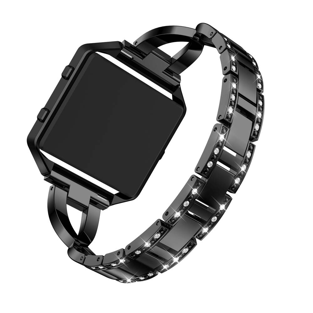 Dây đeo đồng hồ thay thế bằng kim loại đính đá thời trang cho nữ Fitbit Blaze