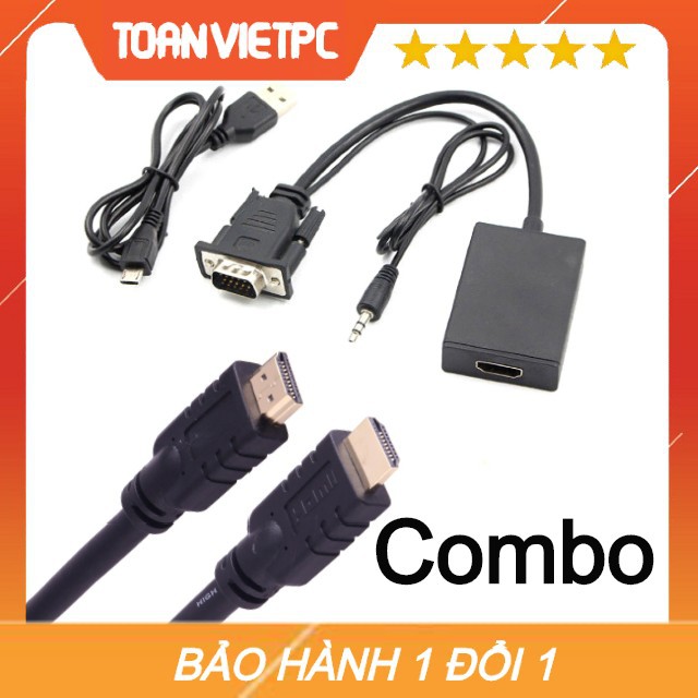 Dây Cáp Chuyển Đổi VGA Sang HDMI Kèm Dây Cáp HDMI 3m