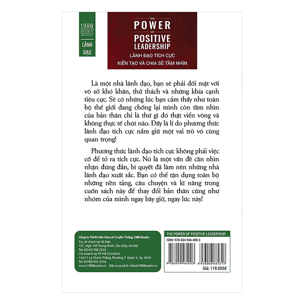 Sách -Lãnh Đạo Tích Cực - Kiến Tạo Và Chia Sẻ Tầm Nhìn