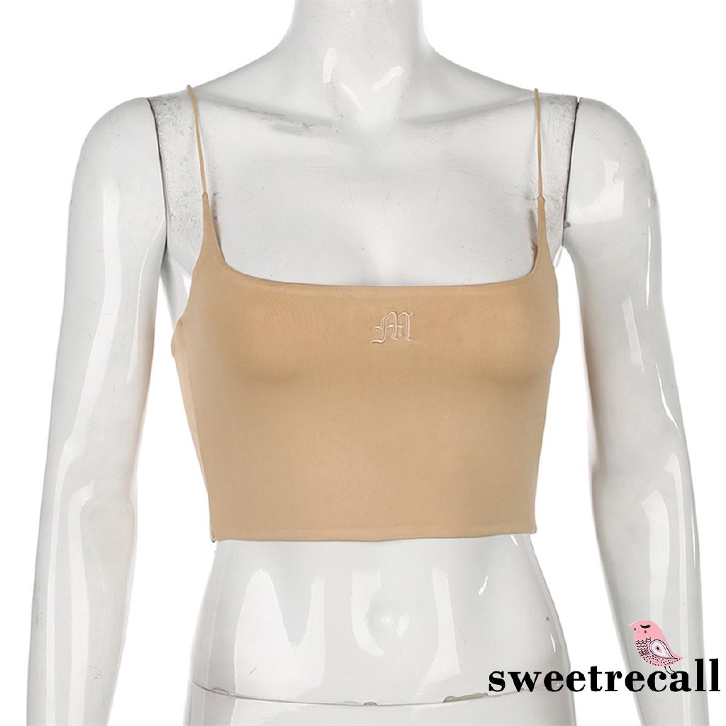 Áo Tank Top Không Tay Màu Trơn Thêu Họa Tiết Thời Trang Mùa Hè Cho Nữ | BigBuy360 - bigbuy360.vn