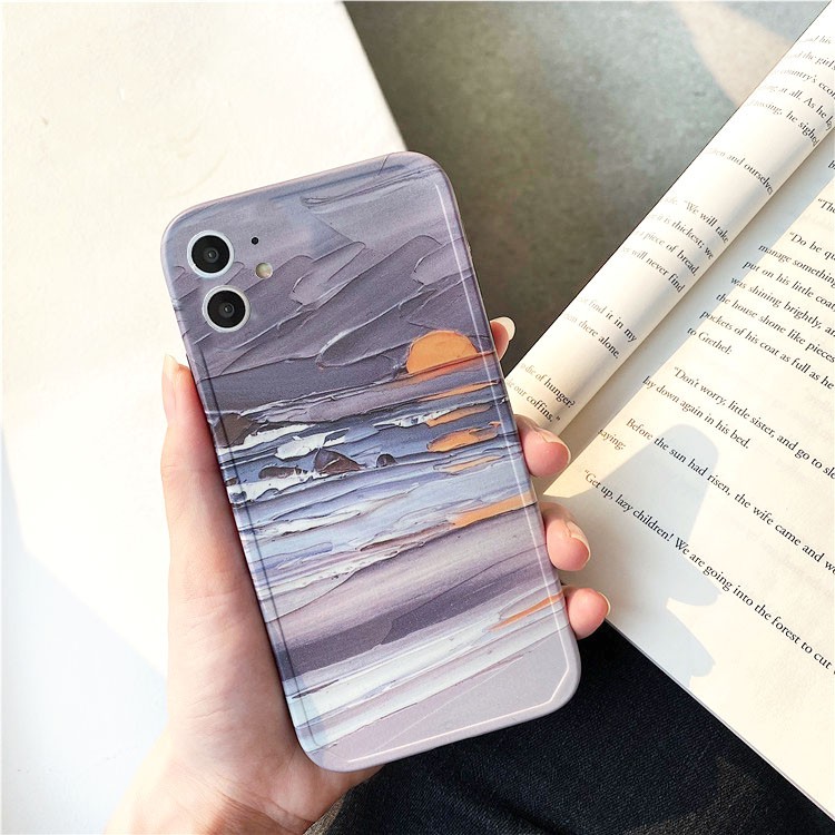 Ốp lưng iphone Hoàng hôn IMD dày dặn viền nổi 5/5s/6/6plus/6s/6splus/7/7plus/8/8plus/x/xr/xs/11/12/pro/max/plus/promax | BigBuy360 - bigbuy360.vn
