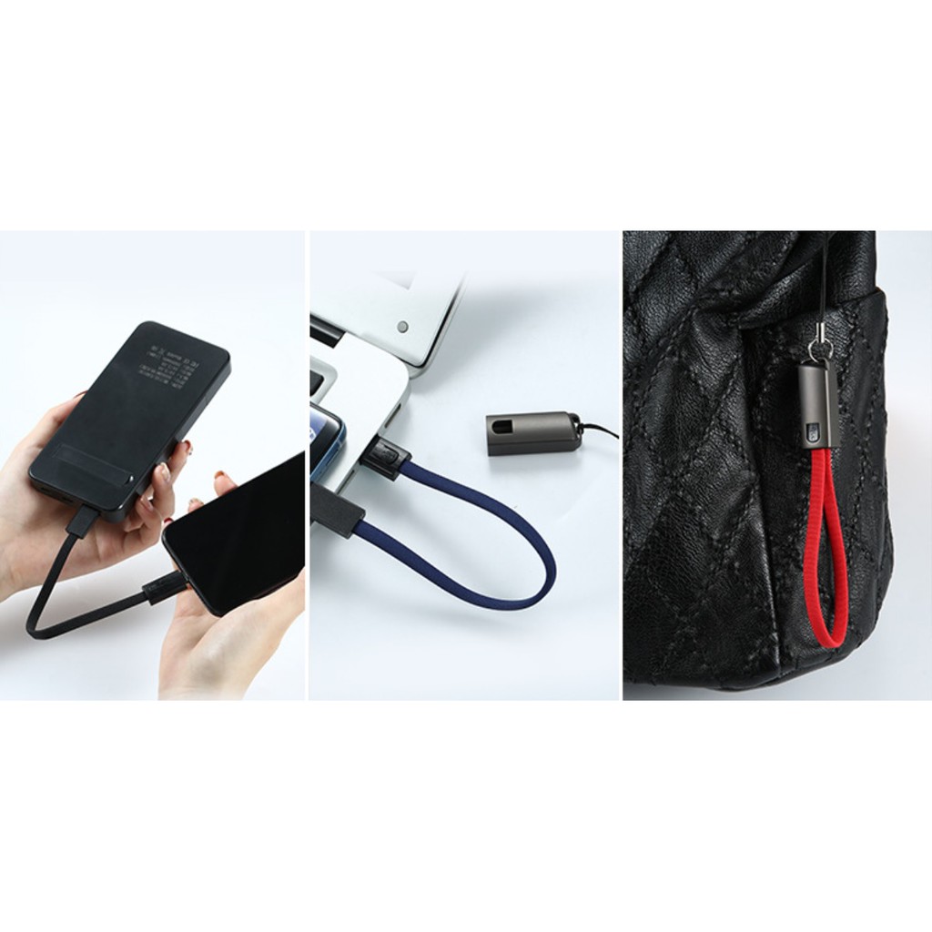 Cáp sạc iPhone Lightning – Type C – Micro USB loại ngắn 20 cm mẫu 2