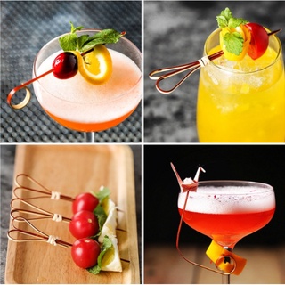 Xiên/Que Đầu Tròn - Thắt Nút - Trái Tim Trang Trí Cocktail Bằng Tre (Túi 100 Chiếc)