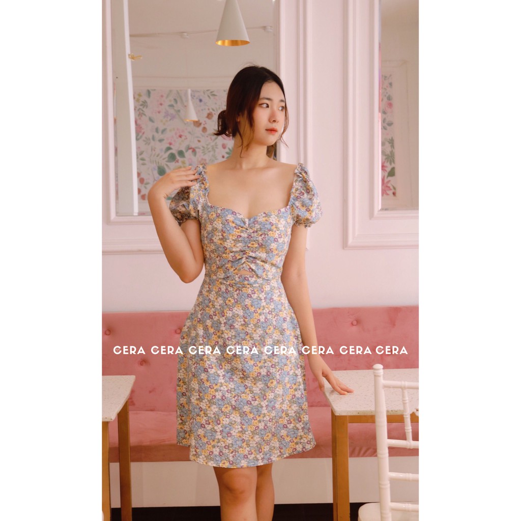 Đầm hoa nhí vintage nữ dáng xòe 🍓 Váy hoa nhí nữ phong cách vintage ulzzang 🍓 CERA FASHION | BigBuy360 - bigbuy360.vn