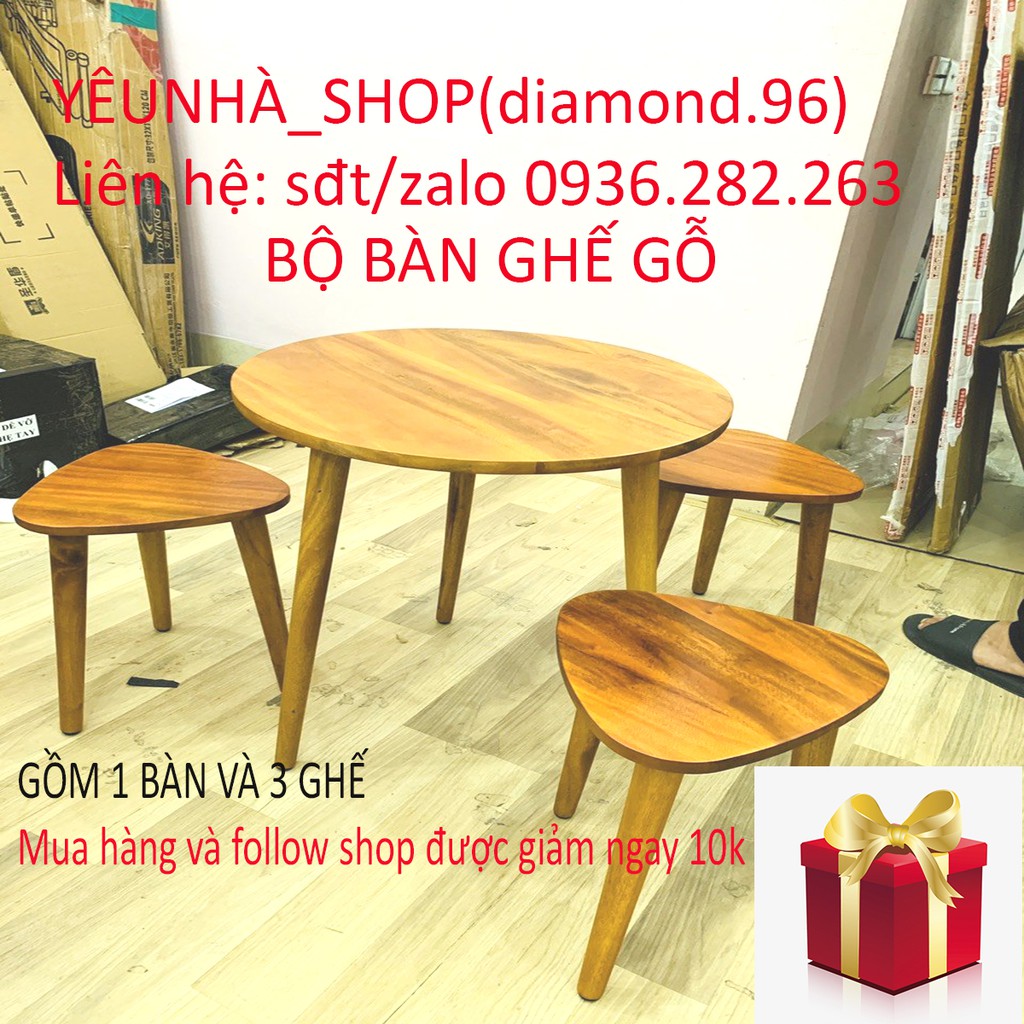 Bàn,ghế  gỗ bóng,bàn ghế ngoài trời ,ban công , sân vườn YÊUNHÀ_SHOP-NT123