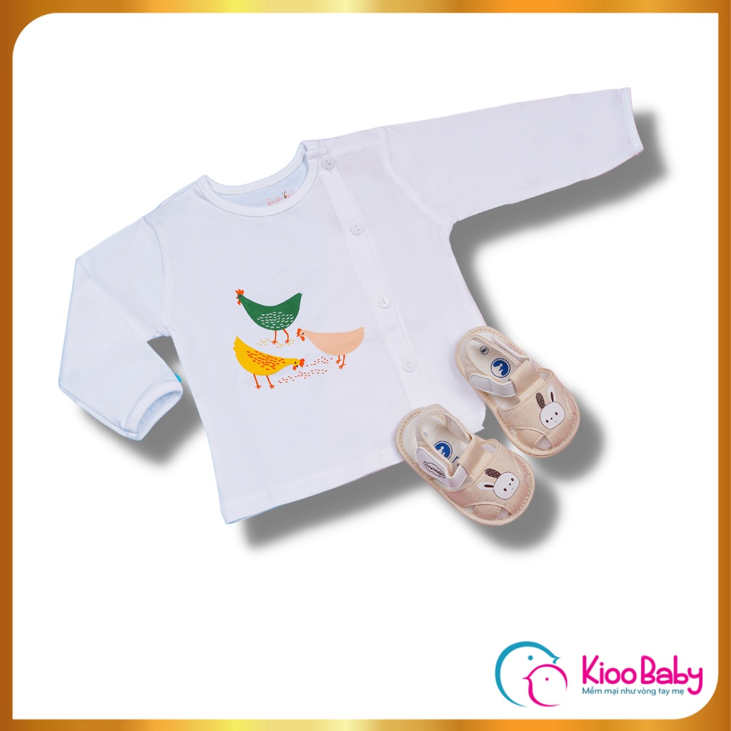 Áo Tay Dài Bác Sĩ Trắng Olala, Áo Thun Tay Dài Cho Bé 3kg - 13kg Kioobaby - Giao Họa Tiết Ngẫu Nhiên