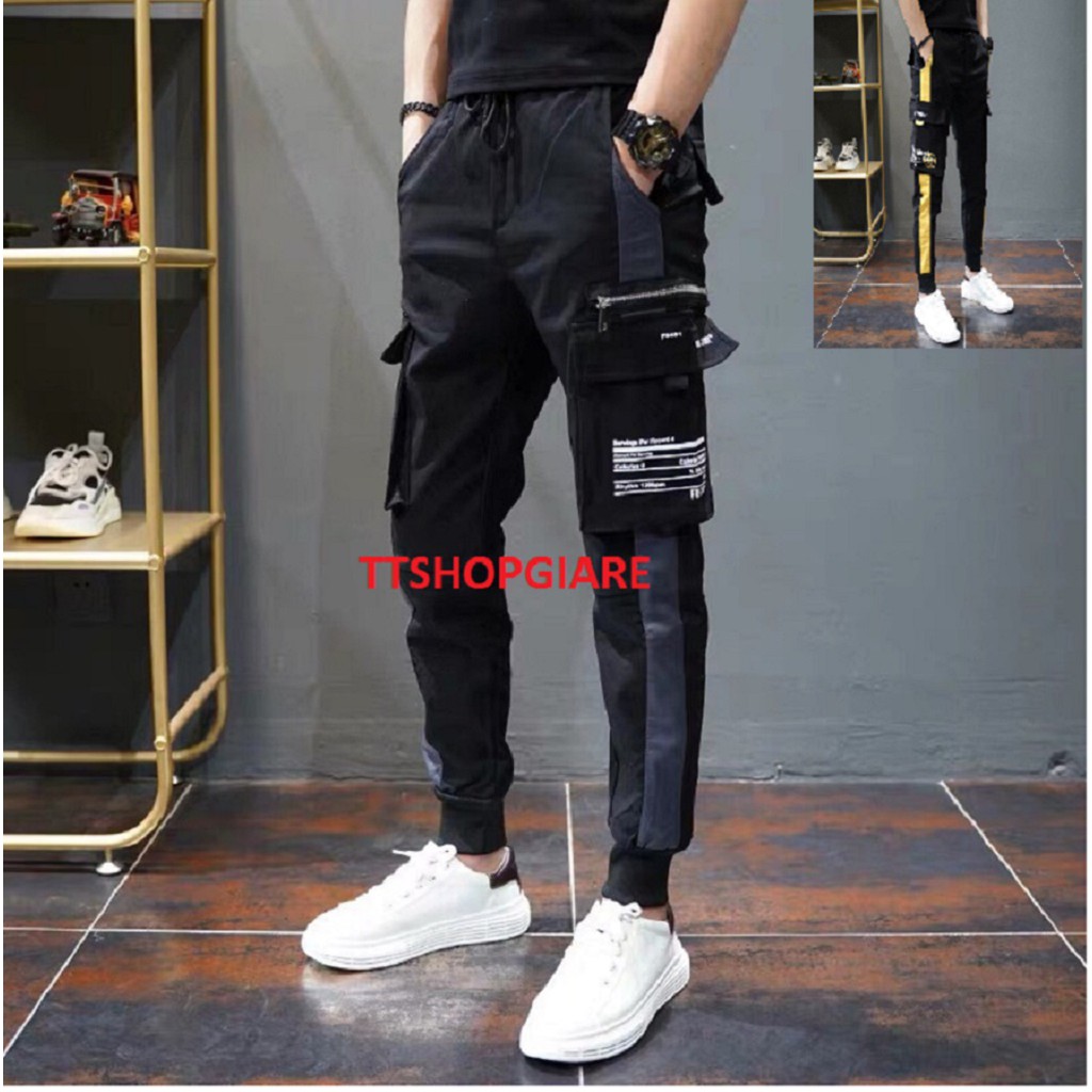 Quần jogger kaki chạy sọc hàng y hình form 45-75kg