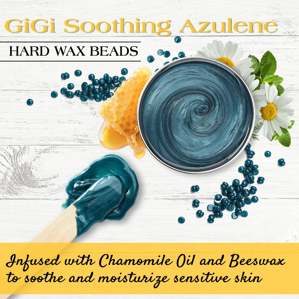 Viên Hạt Wax GiGi Soothing Azulene Wax Beads Dạng Hạt , Dành Cho Da Nhạy Cảm, Không Dùng Giấy