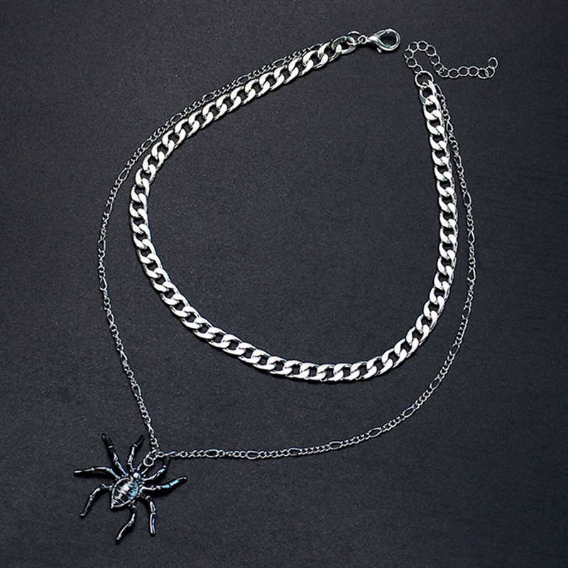 Dây Chuyền Mặt Nhện Đính Đá Phong Cách Hip Hop