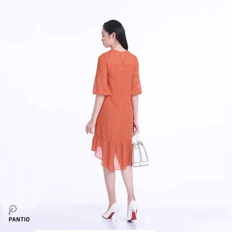 FDC32721 - Đầm công sở chất liệu mềm kiểu dáng váy đuôi cá họa tiết chấm bi dáng suông  - PANTIO