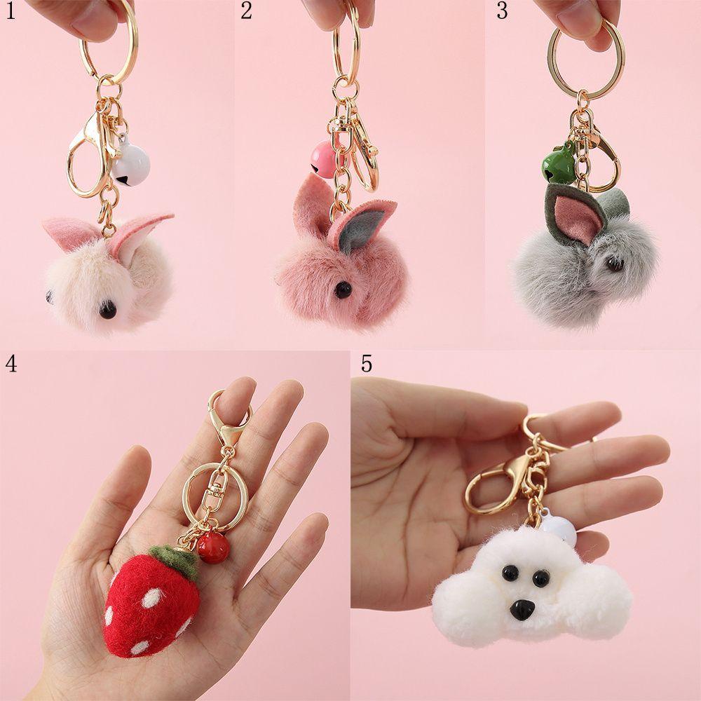 Móc Khóa Thỏ Nhồi Bông Màu Sắc Ngọt Ngào Dễ Thương