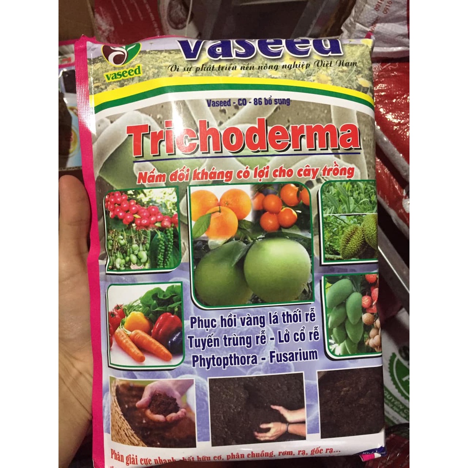 Chế phẩm Trichoderma 1kg ủ phân, rác thải, phân bón vi lượng VASEED nấm đối kháng có lợi cho cây trồng