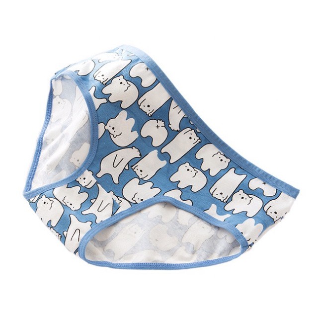 Combo 10 Chiếc Quần Lót Nữ Cute Quần Chíp Gấu Xanh Cotton Quảng Châu Cao Cấp