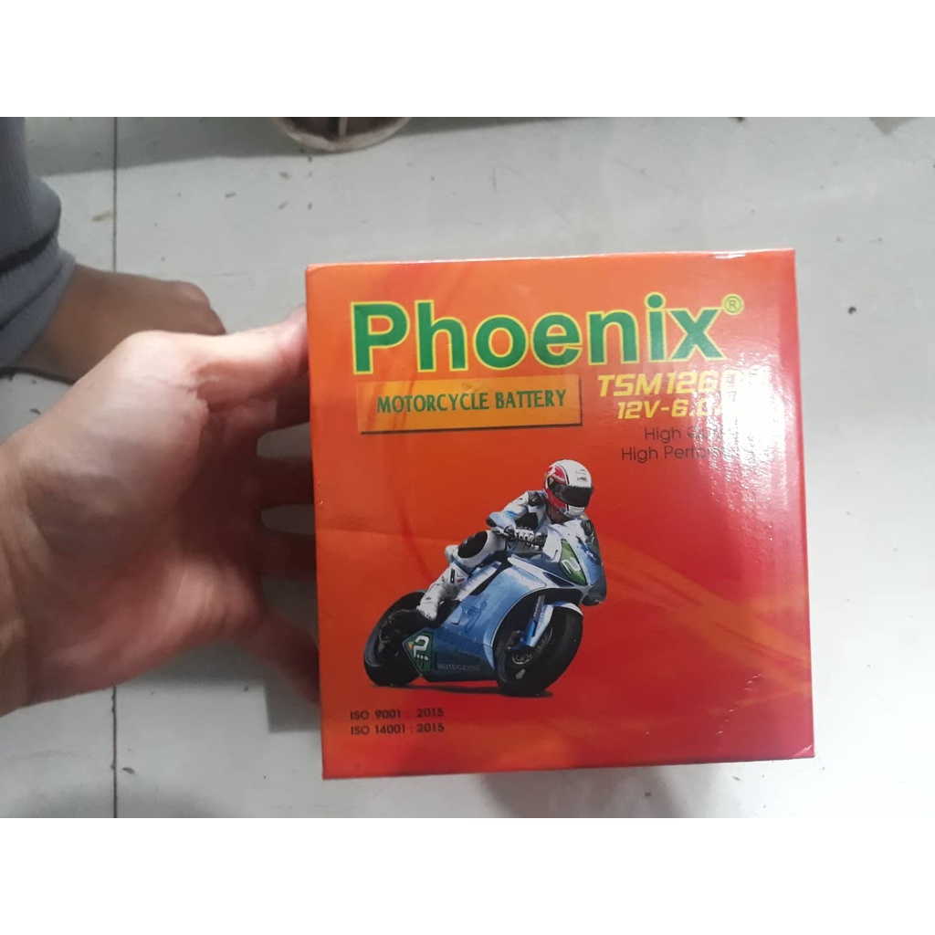 Bình ắc quy khô PHOENIX 12V-5Ah kích thước [11 x 7 x 8,5cm],lắp cho các xe wave,air blade..vv