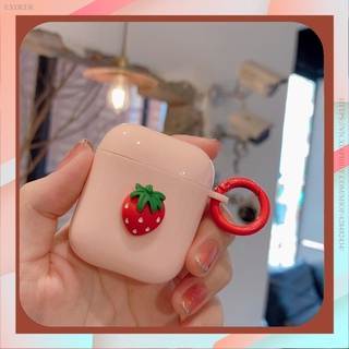 Vỏ Bảo Vệ Hộp Sạc Tai Nghe Bluetooth Airpods 1 / 2 / Pro / 3 Mẫu Trái Dâu Dễ Thương