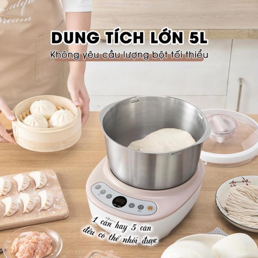 Máy nhồi, nhào, trộn bột Bear. Dung tích 5L., 3.5L, 7L (Quốc Tế &amp; Nội Địa), ủ bột tự động, đánh dăm bông, BH 18 tháng