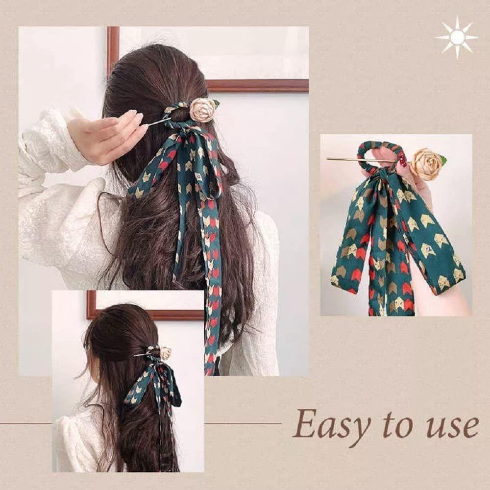 Kẹp Tóc Đuôi Ngựa Chất Liệu Lụa Cao Cấp Thời Trang Giá Đỡ