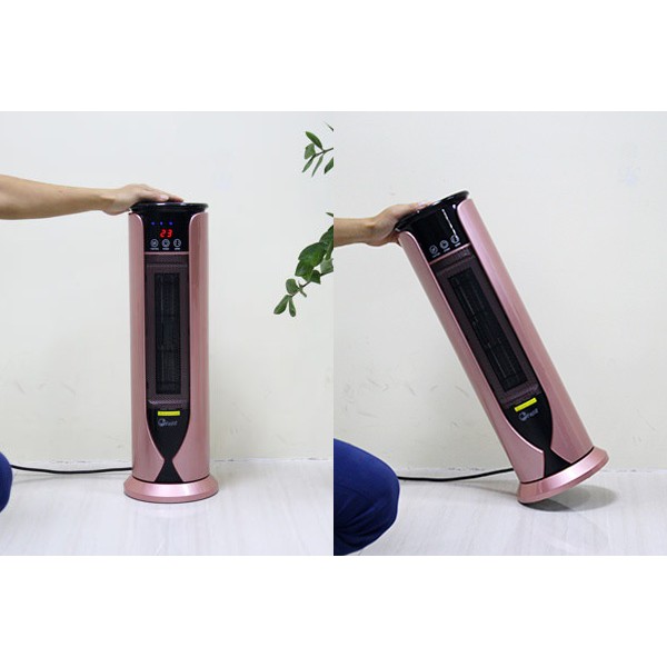 Quạt Sưởi Gốm Ceramic FujiE CH-1600RM có điều khiển từ xa , có chức năng Ionizer ,màu Hồng+Đen -Hàng chính hãng